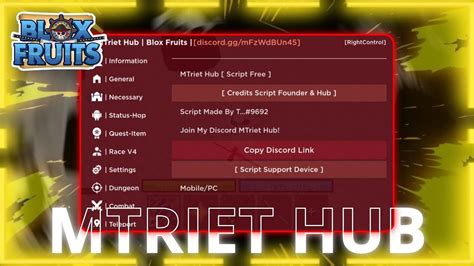 Update Mtriet Hub Back With Big Changes Blox Fruits Script By