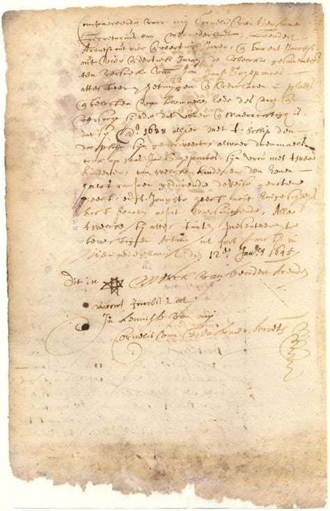 Document Declaration Of Leendert Arentsen And Barent Jacobsen As To