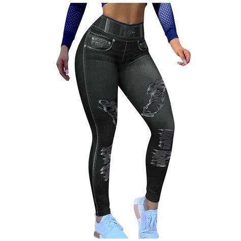 Awxnjux Leggins Womens High Waist Seamless Butt Lifting Yoga Pants Solid Skinny High Leggings