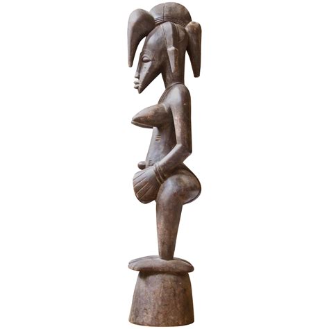 Senufo Female Fertility Statue In Carved Wood Late Th Century For