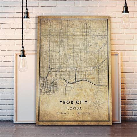 Ybor City Map Print Ybor City Map Florida Map Art Ybor Etsy