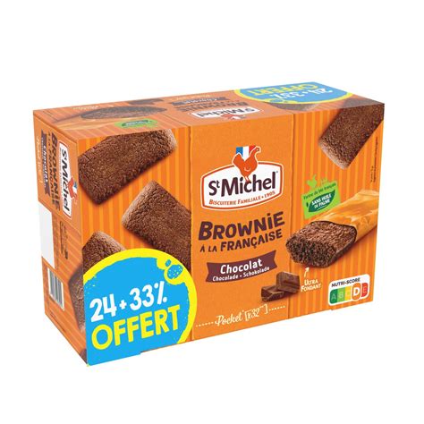 ST MICHEL Brownie au chocolat à la Française sachets individuels 24 33