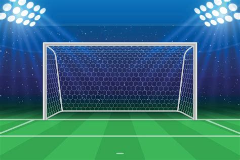 3d Football Stadium With Soccer Goal Front View Template For Your