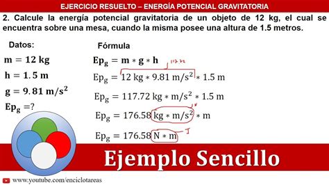 Ejercicios resueltos de Energía Potencial Gravitatoria YouTube