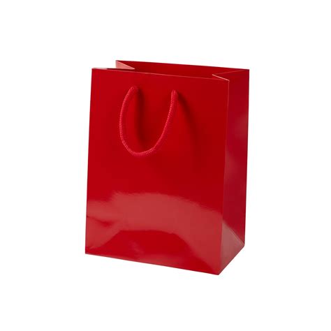 White Gloss Boutique Paper Carrier Bags With Rope Handles Medium Wide 35cm Wide The Paper