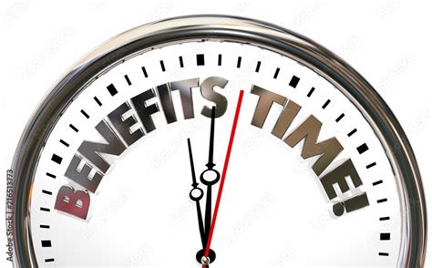 Benefits Time Choose Beneficial Features Clock 3d Illustration Stock