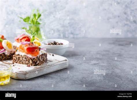 Scandinavian Open Faced Sandwich Stock Photo Alamy