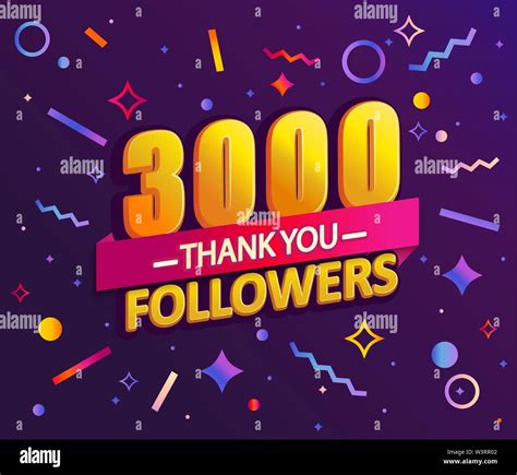 Gracias 3000 Seguidores Gracias Banner Imagen Vector De Stock Alamy