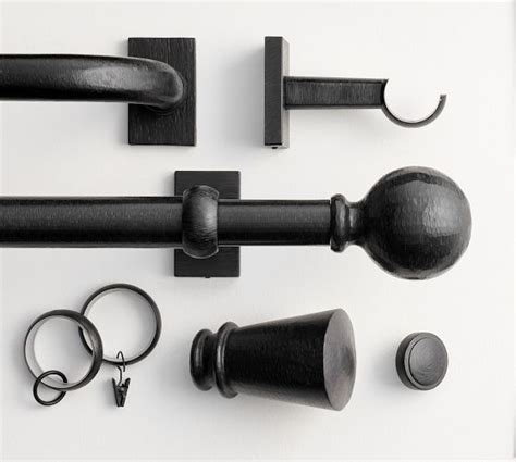 Cast Iron Black Curtain Hardware Collection Pottery Barn