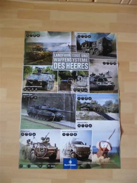 BUNDESWEHR POSTER LANDFAHRZEUGE Und Waffensysteme Des Heeres Panzer EUR