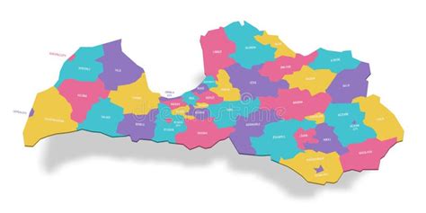 Mapa Pol Tico Let O Das Divis Es Administrativas Ilustra O Do Vetor