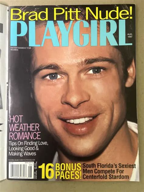 PLAYGIRL MAGAZINE BRAD Pitt Nude August 1997 Collectable With Cover