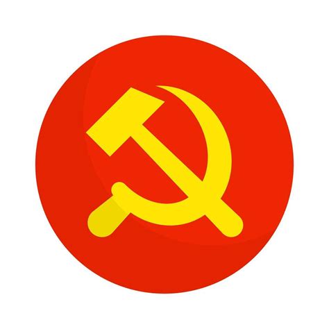 Round Communism Icon Communist Party Hammer And Sickle Vector