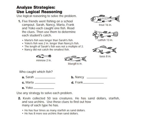 Logical Reasoning Worksheets For Grade