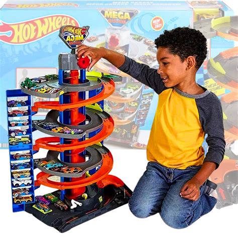 Hot Wheels City Mega Du Y Gara Parking Na Auta Zestaw Winda Wysoko