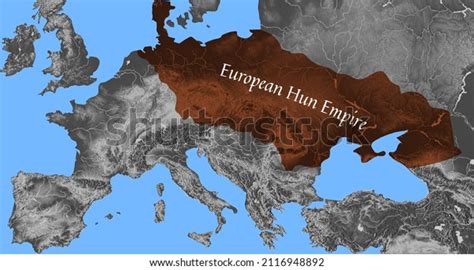 European Hun Empire Border Map Stock Illustration 2116948892 | Shutterstock