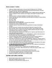 Astro C Notes Pdf Astro Lecture Notes Light Year Distance Light