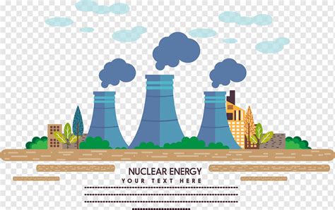 Nuclear Energy Illustration Nuclear Power Power Station Factory