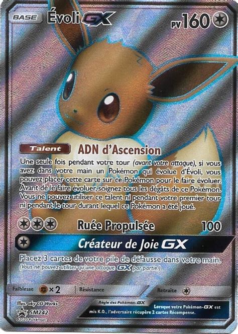 Evoli GX carte Pokémon SM242 Cartes Promo Black Star Soleil et Lune