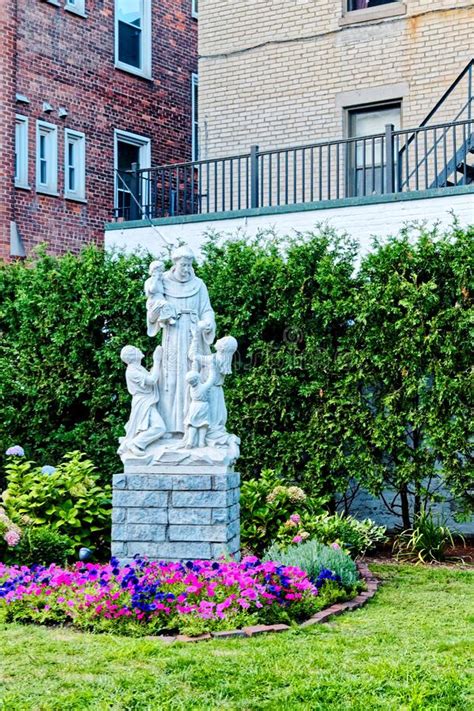 Stone Statue In Church Courtyard Editorial Stock Photo Image Of