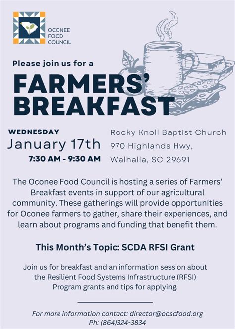 Upcoming Oconee Farmers Breakfast Oconee Food Council