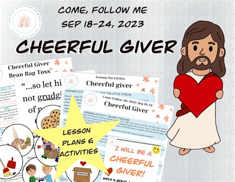 Come Follow Me 2023 Sep 18 24 Cheerful Giver Lesson And Etsy