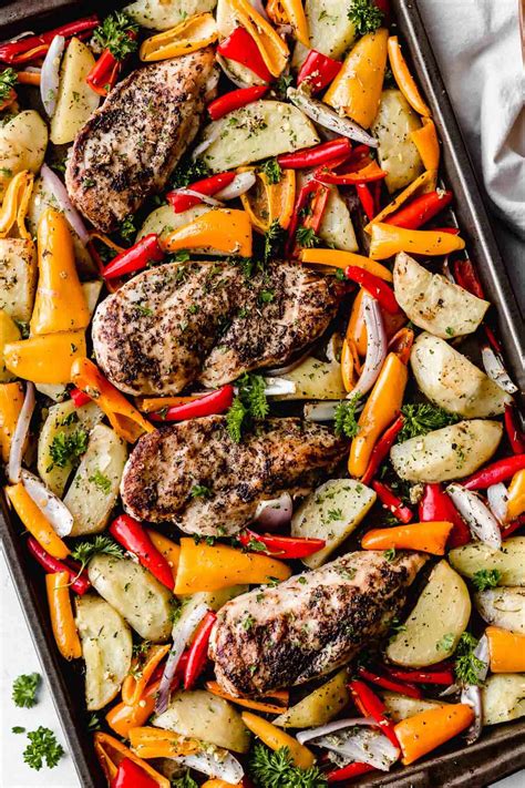 Sheet Pan Italian Chicken With Potatoes Peppers