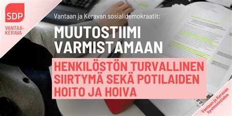 Vantaan Ja Keravan Sosialidemokraatit Muutostiimi Varmistamaan