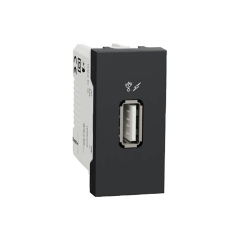 Schneider Usb Type A Socket New Unica Black Electricity Store
