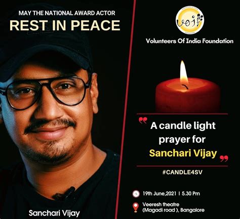 Candlelight Prayer For Kannada Actor Sanchari Vijay On June 19 In