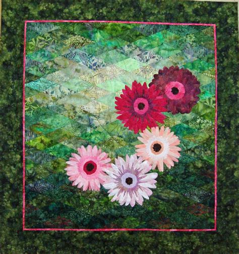 Gerber Daisy Wall Hanging Art Quilts Quilted Wall Hangings