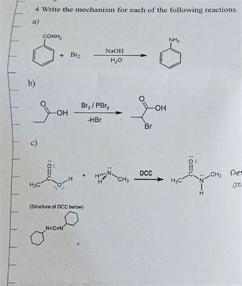 Solved 4 Write the mechanism for each of the following | Chegg.com