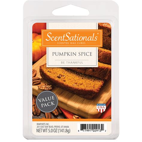 Scentsationals Pumpkin Spice Scented Wax Melts 5 Oz Value Size