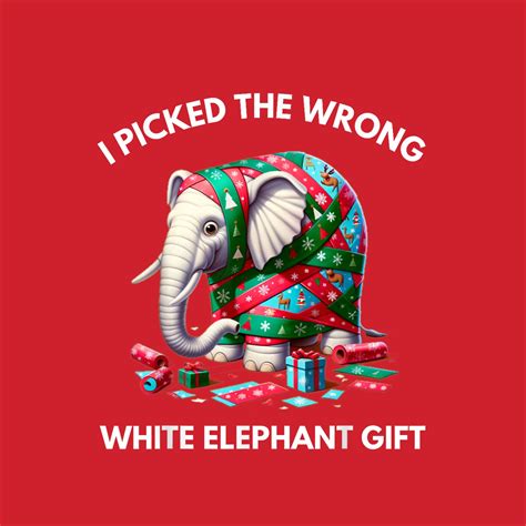 Funny White Elephant T Wrapped Elephant Dumb T Png Digital