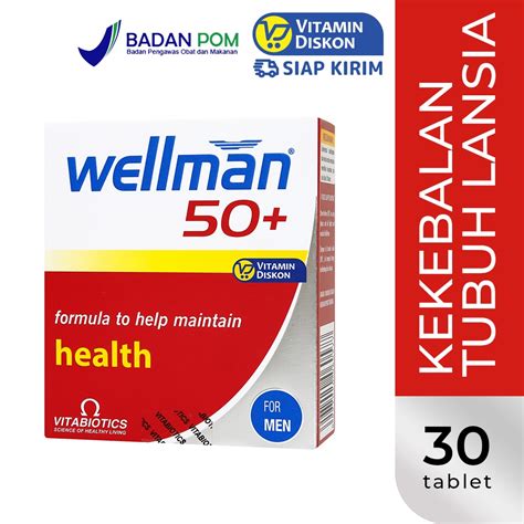 Jual Vitabiotics Wellman 50 1 Box Isi 30 Tablet Multivitamin Dan Mineral Pria Di Atas 50