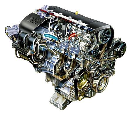 Alfa Romeo Jts Engine Cutaway Drawing In High Quality