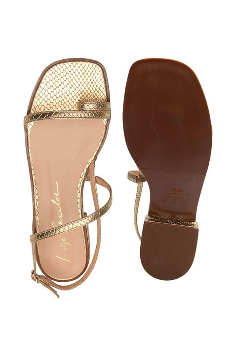 Rasteira Luiza Barcelos Metalizada Dourada Gold Sandals Sandles Lace