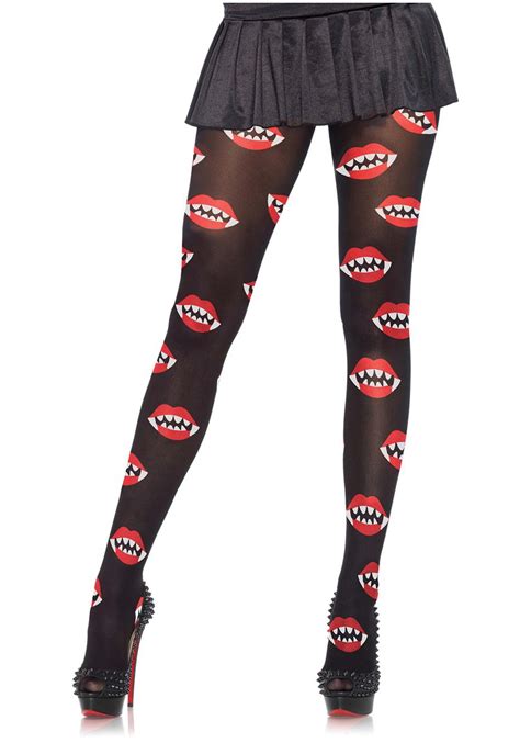 Womens Vampire Teeth Tights