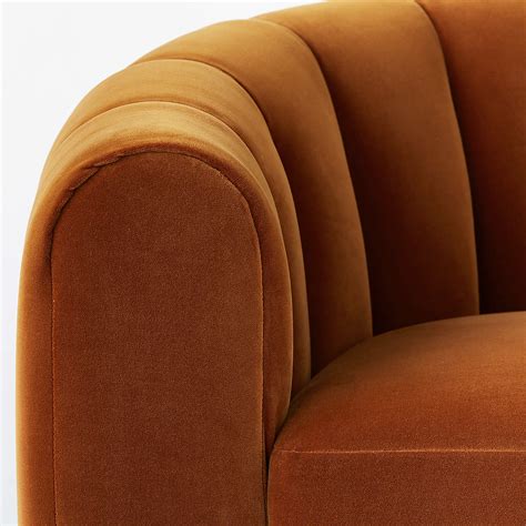 Fitz Modern Channeled Russet Velvet Swivel Chair Set Of 2 Reviews Cb2