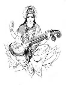 How To Draw Saraswati Mata Sketch Easy Saraswati Devi Sketch By Images