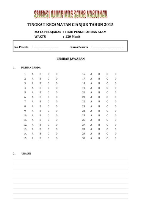 Contoh Soal Dan Jawaban Pilgan Ms Excel Riset