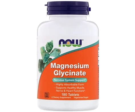 Купить Магний глицинат NOW Foods (Magnesium Glycinate) 180 таблеток в ...