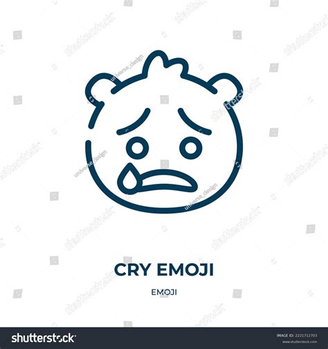 Cry Emoji Icon Linear Vector Illustration Stock Vector (Royalty Free ...