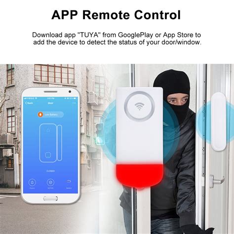 Wifi Door Window Sensor Wifi Smart Door Intrusion Detector Home Alarm