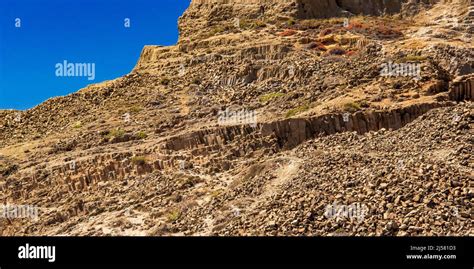 Columnar Jointing Structures Of Punta Baja Lava Flows Volcanic Rocks