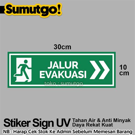 Jual Stiker Tulisan Jalur Evakuasi Arah Kanan Hijau Right Evacuation