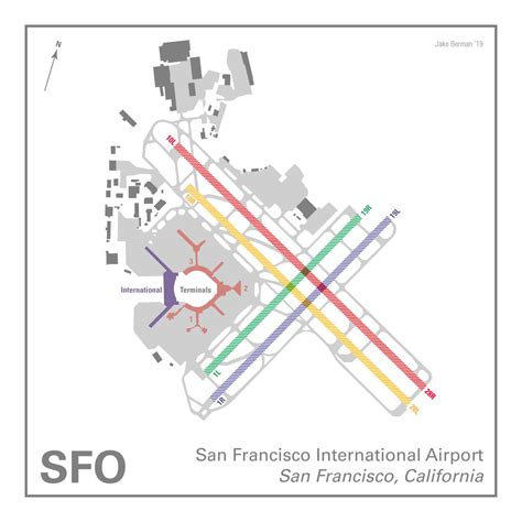 San Francisco International Airport (SFO) Map Poster/art Print - Etsy