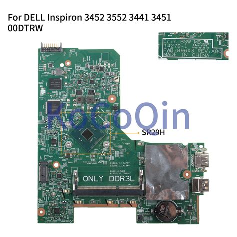 Kocoqin placa mãe para laptop dell inspiron 3452 3552 3441 3451