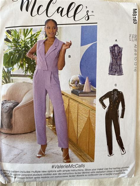 McCall S Misses Jumpsuit With A B C D Cup Sizes Pattern M8183 Size 6