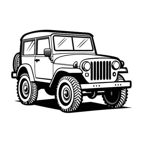 Adventure Jeep Outline Vector | Premium AI-generated vector